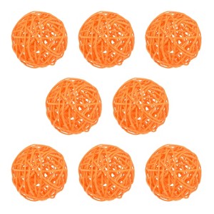Unique Bargains Wicker Rattan Decorative DIY Crafts Balls for DIY Crafts 8 Pcs - 1 of 4
