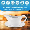 KOVOT White Elegant 12oz Ceramic Gravy Boat and Saucer Plate Set - Perfect for Gravies, Sauces, and Dressings - Microwave and Dishwasher Safe - 2 of 4