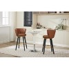 Brown 26" Bar Height Bar Stool, Set of 2, 360° Swivel Upholstered Bar Stool - 4 of 4