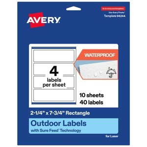 Avery Outdoor Waterproof Labels, 2.25" x 7.75" Rectangle - 1 of 4