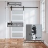 SMARTSTANDARD 80 in. & 84 in. White Glass Barn Door with Sliding Door Hardware Kit & Handle - Predrilled Ready to Assemble, 5-Lite Frosted Glass - 4 of 4