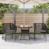 vidaXL Outdoor Patio Chairs - Black Poly Rattan with Cushions - Garden/Deck Lounging Seating - Modern Design - Comfortable Seating with Steel Frame - 3 of 4