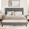 Twin/Full/Queen/King Size Bed Frame with Adjustable Headboard, Linen Upholstered Twin Platform Bed Frame with Strong Wooden Slats - 3 of 4