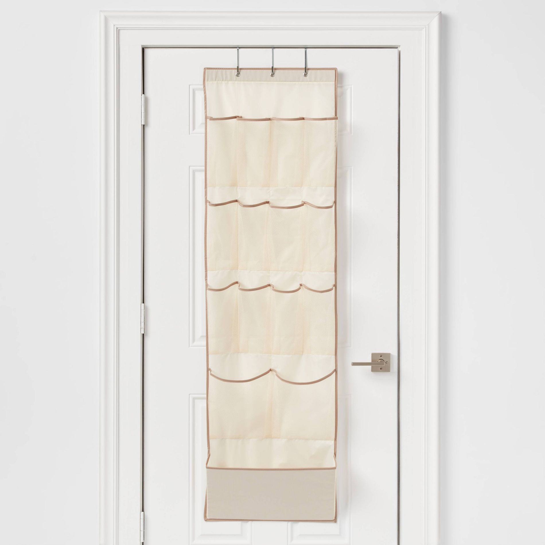 15 Pocket Over-the-Door Hanging Shoe Storage Tan - Brightroom™