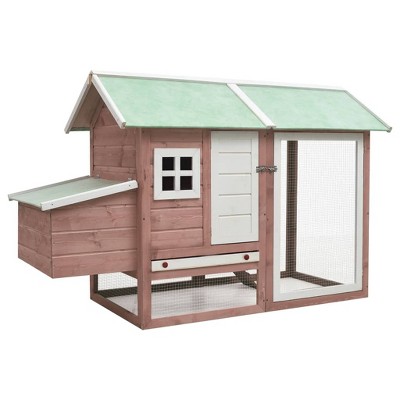 Chicken Coop Brown and Green Solid pine/fir woodvidaXL