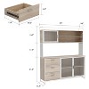 FUFU&GAGA 59"W Kitchen Wooden Buffet Cabinet with Metal Mesh Doors Cookware Shelf Kitchen Worktop - 2 of 4