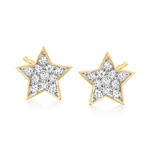 Ross-Simons 0.20 ct. t.w. Diamond Star Stud Earrings in 18kt Gold Over Sterling - 1 of 3