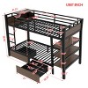 TIRAMISUBEST Twin/Full Size Bunk Bed with Lights, Power Outlet & Drawers, Metal Kids Teens Bed Frame with Storage Shelves - 4 of 4