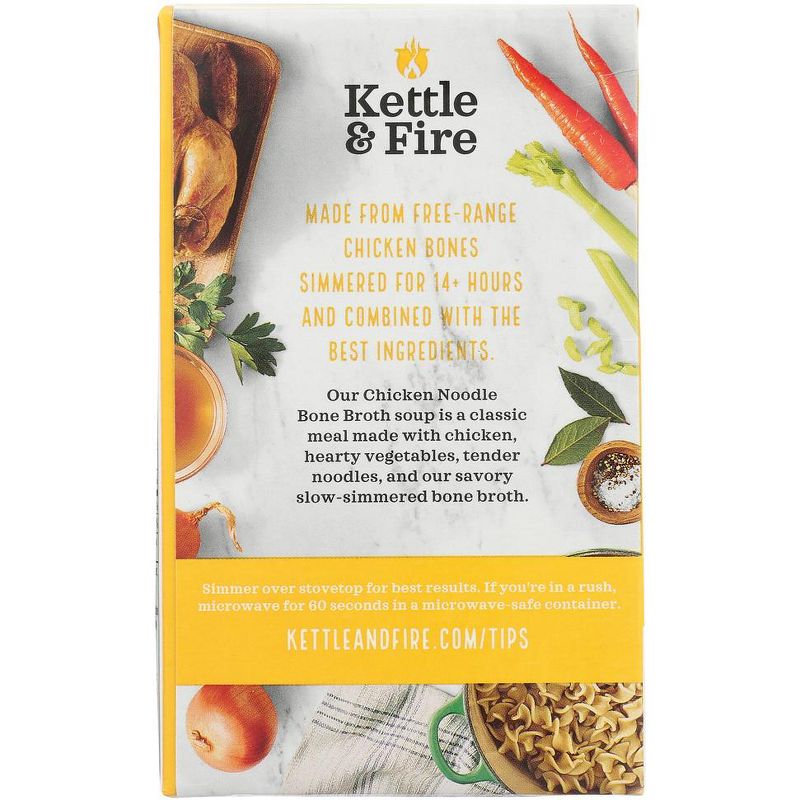 Kettle & Fire Chicken Noodle Bone Broth Soup - Case of 6/16.9 oz, 3 of 7