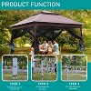 FDW Portable Pop-Up Gazebo Outdoor Canopy Gazebo Patio with Mosquito Netting Instant Shade for Outdoor Gatherings Parties and Camping, Brown - 4 of 4