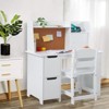 Kids Desk and Chair Set, Wooden Study Table with Storage Shelf, Bulletin Board - 2 of 4