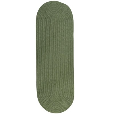 Colonial Mills Reversible Flat-Braid (Oval) Runner - Moss Green 2'4"x6'