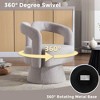 CAVINAS 360 Degree Swivel Chairs, Cuddle Barrel Chair, Accent Chairs, Round Armchairs with Wide Upholstered, Fluffy Fabric Chair - 3 of 4
