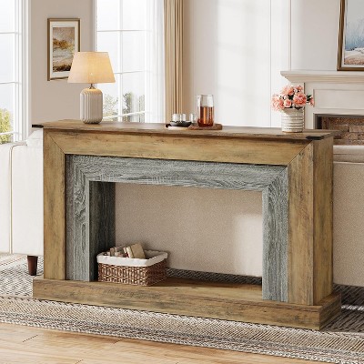 Tribesigns Long Console Table, 2-Tier Wooden Sofa Table