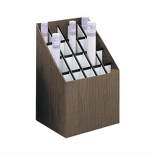 Wood Upright 20 Compartment Wood/Fiber Box ard Roll Files in Walnut Brown-Scranton & Co