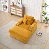 TIRAMISUBEST Corduroy Single Sofa Set - Includes Ottoman & 3 Pillows, 2 Storage Spaces, Compact Lounge Chair - 3 of 4