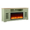 Festivo Farmhouse 70" TV Stand for TVs up to 80" with Fireplace Green - 4 of 4