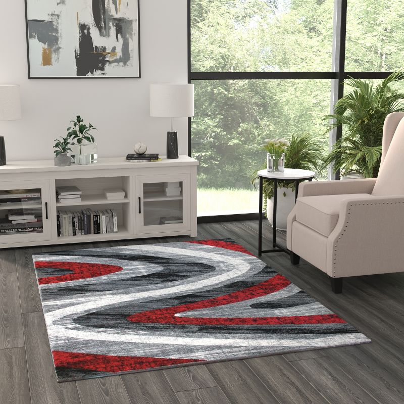 Masada Rugs Stephanie Collection Modern Contemporary Area Rug Runner in Design 1107, 2 of 7