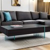 HomeRoots 53" Black And Clear Wood And Glass Sled Coffee Table - 2 of 4
