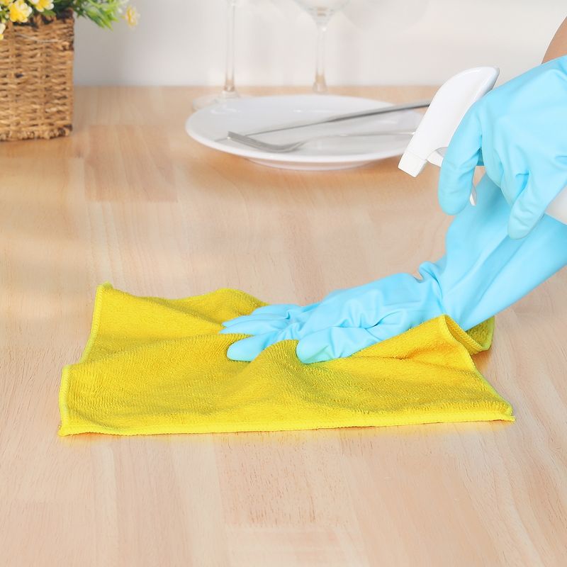 Unique Bargains Microfiber Lint Free Highly Absorbent Reusable Kitchen Towels 12" x 12" 12 Packs, 3 of 7