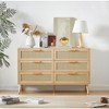 Lyngins Modern 6-Drawers Dresser,Wood Chest of Drawers with Rattan Drawers,Storage Furniture for Bedroom,Living Room - 2 of 4