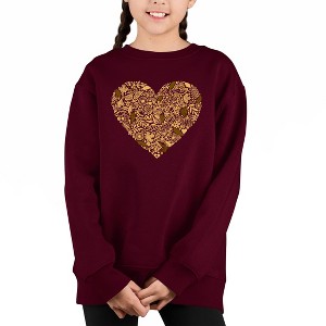 LA Pop Art Fall Vibes  - Girl's Word Art Crewneck Sweatshirt - 1 of 4