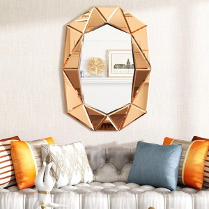 ARTLOGE 3D Handmade Splicing Art Mirror Angled Beveled Wall Mirror Entryway Home Decor, Unique Design Beveled Mirror - 1 of 4