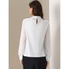 INSPIRE CHIC Women's Satin Casual Office Twist Keyhole Neck Chiffon Slit Sleeve Tops - 3 of 4