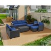 Outdoor 10-Piece Seating Set, Conversation Set with Tempered Glass Table, PE Rattan Sofa with Iron Frame and Polyester Cushions-Coolbibila - 3 of 4