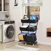 SEVOBAL Rolling Laundry Hamper Sorter Freestanding Laundry Hamper with 6 Adjustable Storage Baskets for Bedroom Laundry, Black, 22.62"*14.82"*5.07" - 2 of 4