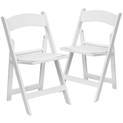 white resin folding chairs