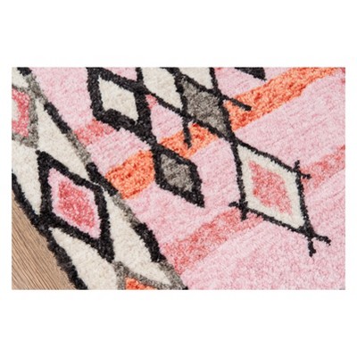 Margaux Red and Pink Geometric Tufted Runner Rug