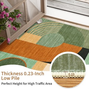 COZONY Geometric Runner Rug Runner, Washable Non-Slip Hallway Carpet Mat with Boho Print, Low Pile for Kitchen, Entryway, Laundry Room - 1 of 4