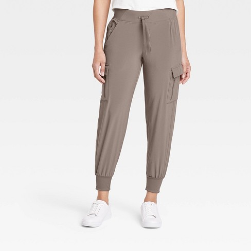 Women's Stretch Woven Cargo Pants - All In Motion™ Dark Brown L