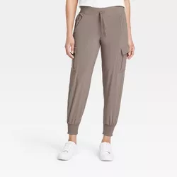 Women's Stretch Woven Cargo Pants - All in Motion™ Chestnut Brown S