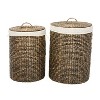 Set of 2 Traditional Sea Grass Storage Baskets Brown - Olivia & May: Round Woven Decorative, Large Universal Placement - 2 of 4