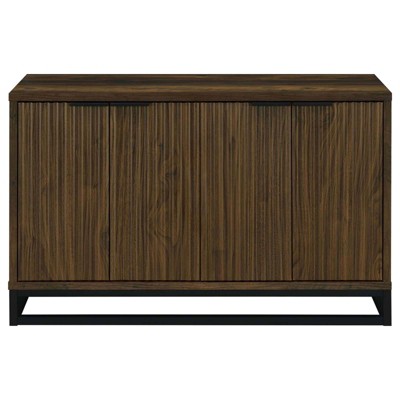 Ryatt Dark Pine and Black 4-Door Wood Accent Cabinet