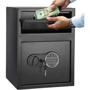 Drop Box Deposit Safe 1.9 Cu Ft Heavy Duty Drop Safe for Business With Digital Keypad, Depository for Money With Drop Slot, 11.7"D x 13.4"W x 9.8"H - 1 of 4
