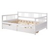 Full Size Daybed with Storage Drawers & Guard Rails, Solid Pine Wood Platform Bed for Bedroom or Guest Room-Baofuwish - 3 of 4