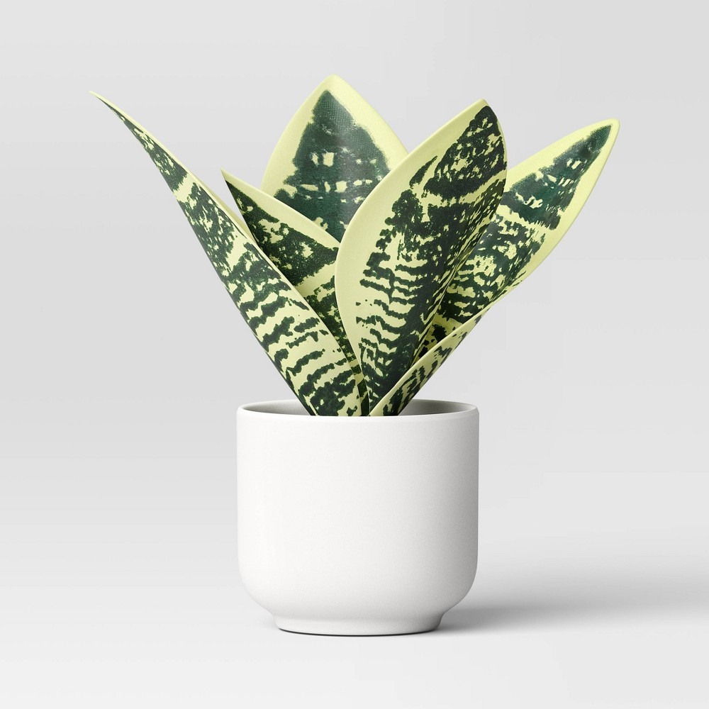 Photos - Other Decoration Artificial Snake Plant Assorted - Threshold™: Faux Flora in Melamine Pot f