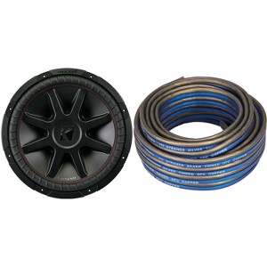 Kicker CompVR 15-Inch (38cm) Subwoofer, DVC, 4-Ohm w/ Speaker Wire Bundle - 1 of 4