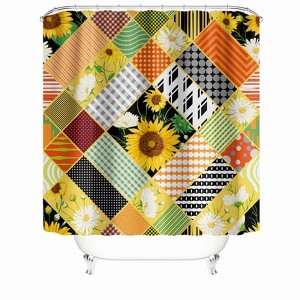 Sunflower And Geometry Shower Curtains for Bathroom Waterproof Fabric Bath Curtain Durable Soft Stylish Bathroom Decor 72x72 Inch - 1 of 1