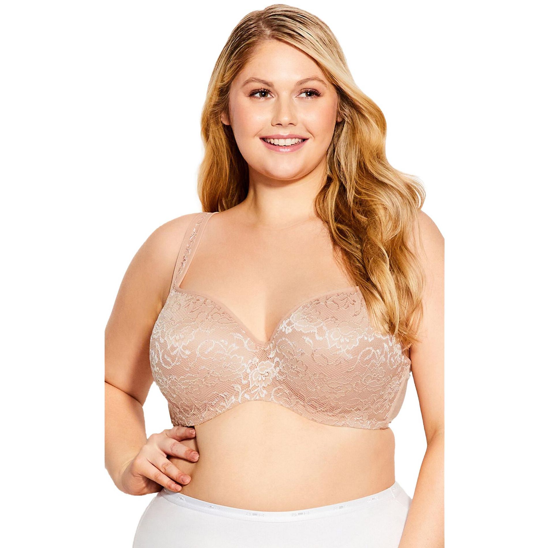 Avenue Lace Balconette Underwire Bra - 46 DDD, Natural