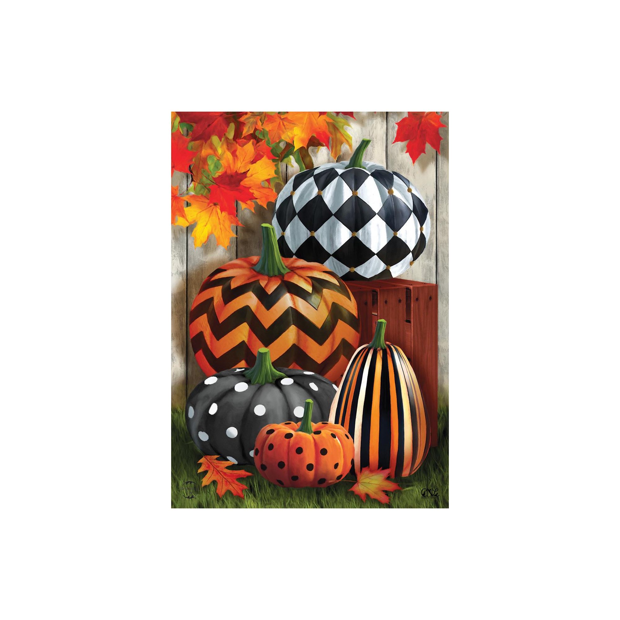 Briarwood Lane Fall Garden Flag 12x18 For Outdoor Patterned Pumpkins Autumn For Fall Garden Flag Flags For Outside