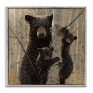 Stupell Industries Forest Black Bear and Cubs Framed Giclee Art - 1 of 4
