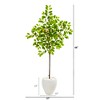 Nearly Natural 68-in Lemon Artificial Tree in White Planter - 2 of 2