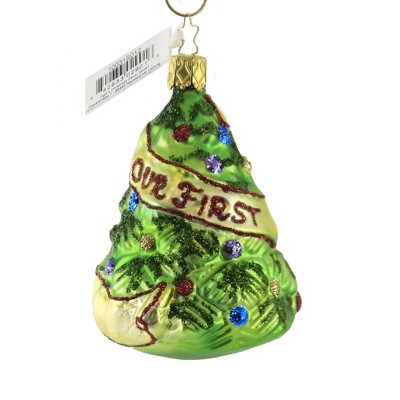 Inge Glas 3.5" Newlyweds Tree First Christmas Ornament  -  Tree Ornaments