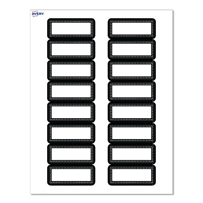 Avery Labels, 1" x 2-5/8", Matte White Black & White Polka Dots, 160ct