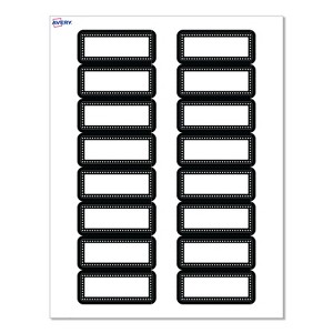 Avery Labels, 1" x 2-5/8", Matte White Black & White Polka Dots, 160ct - 1 of 4