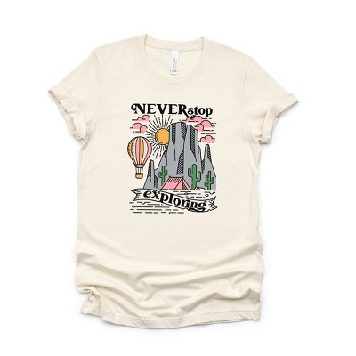 Simply Sage Market Women's Never Stop Exploring Short Sleeve Graphic Tee - XS - Cream